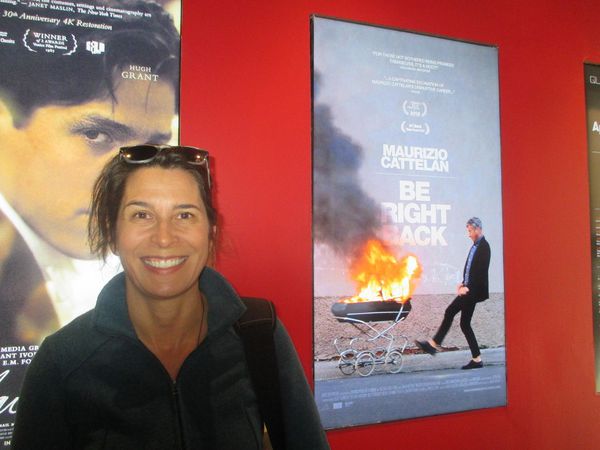 Maurizio Cattelan: Be Right Back director Maura Axelrod at the Quad Cinema